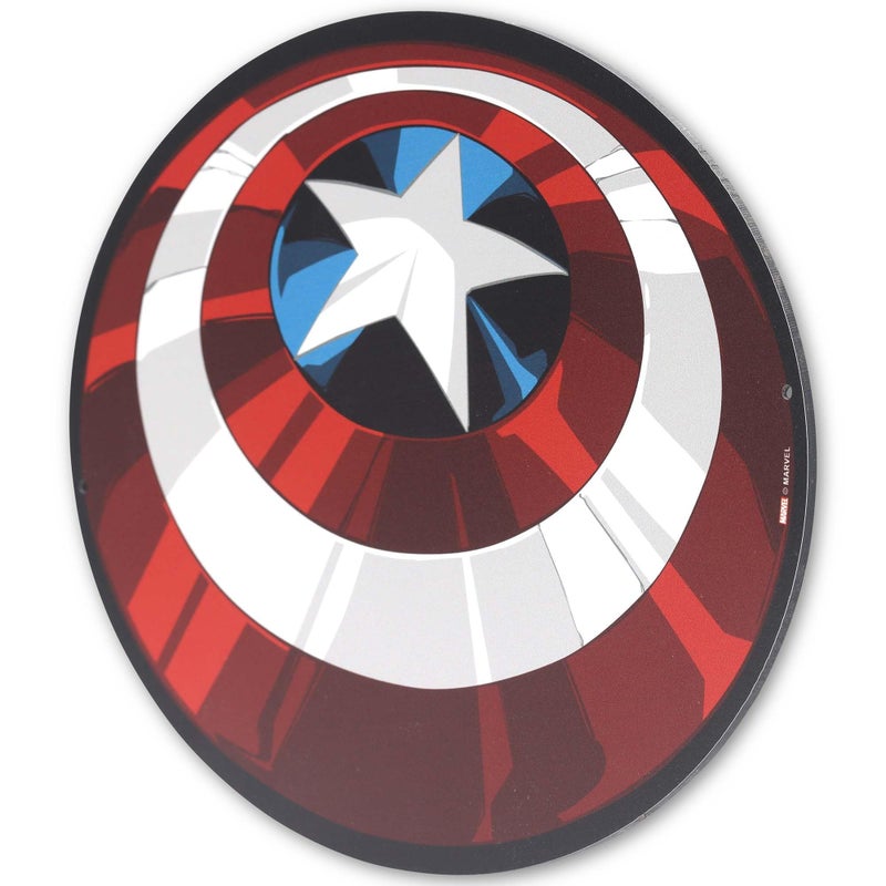 Open Road Brands Marvel Captain America Dimensional Shield Metal Sign - Fun Captain America Wall Art for Home - Image 2