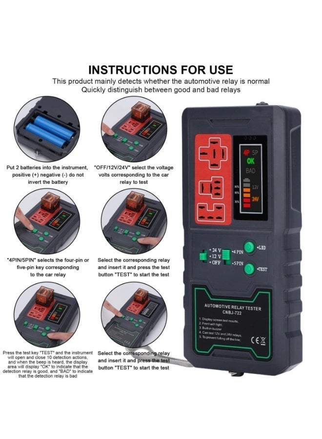 12V/24V 4 Pin 5 Pin Automotive Relay Tester - Image 5