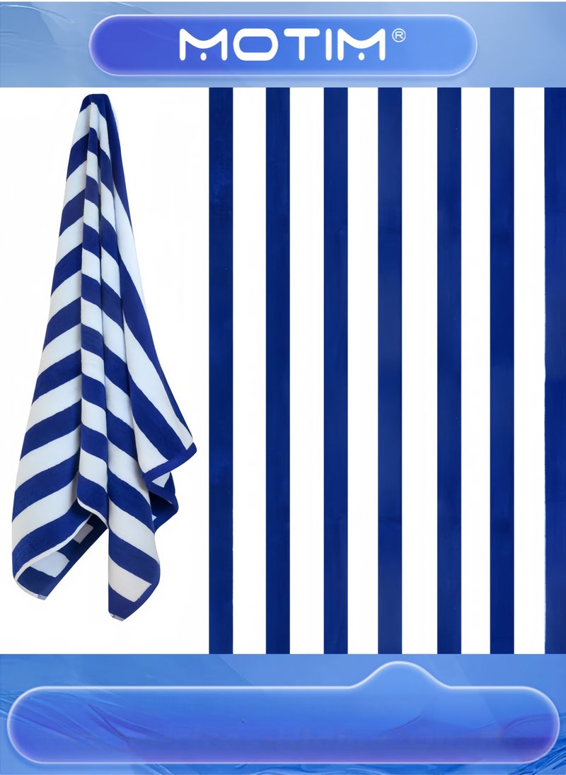 Oversized Stripe Beach Towels (2 Pack) Soft Absorbent Bath Towels for Swimming Travel Essentials for Adults (152x75cm)