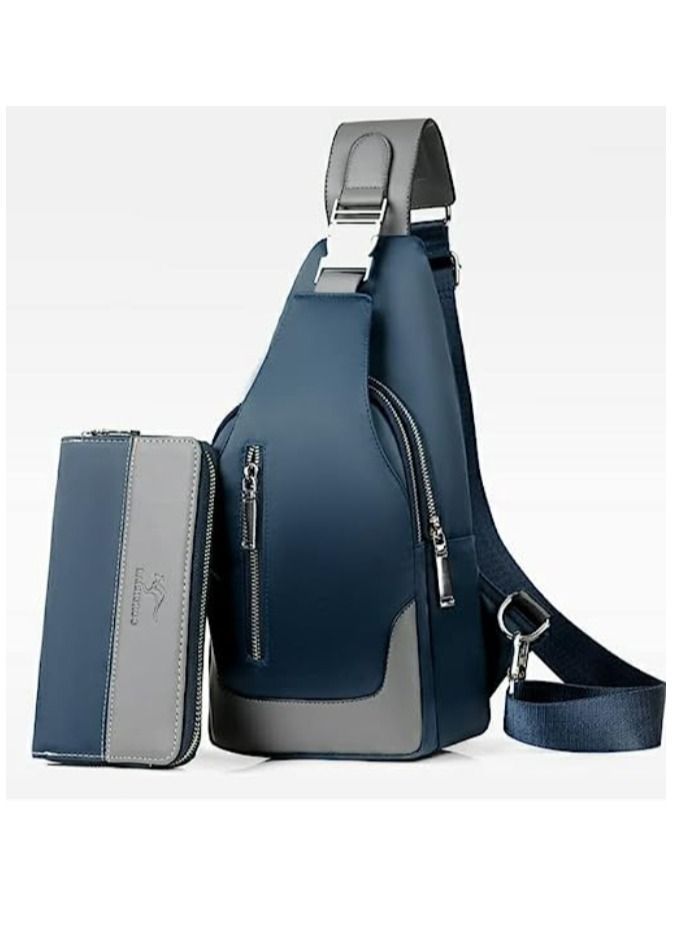 Men's Messenger bag shoulder Oxford Cloth Chest Bags Crossbody Casual Bags Man USB Charging Multifunction And Handbag  - Image 1