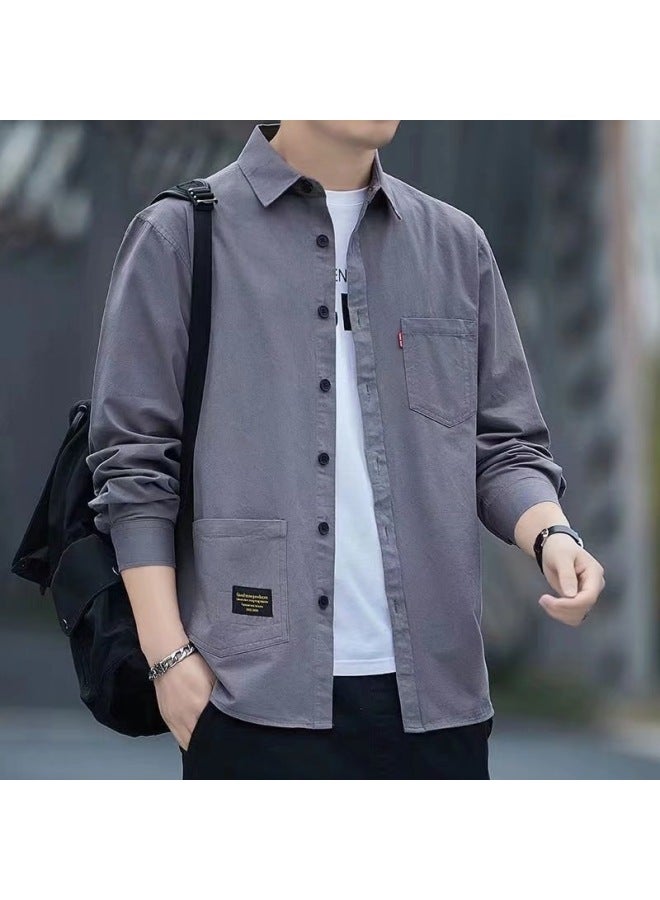 New Loose Casual Men's Long-sleeved Shirts Retro Style Shirt Jacket Men's Spring And Summer Large Size Versatile Shirt