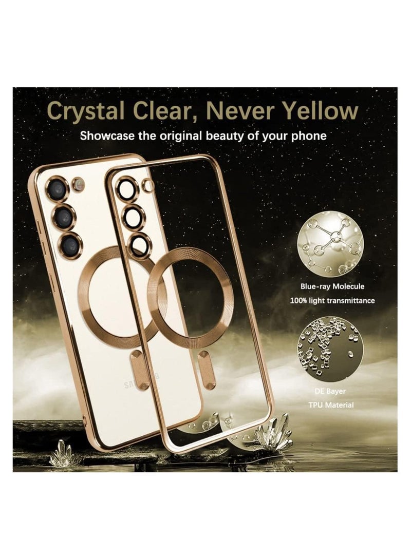 IAF Magnetic Clear Case for Samsung Galaxy S23 with Camera Lens Protector Magsafe Compatible Electroplated Soft TPU Shockproof Anti-Scratch Phone Case - Image 2