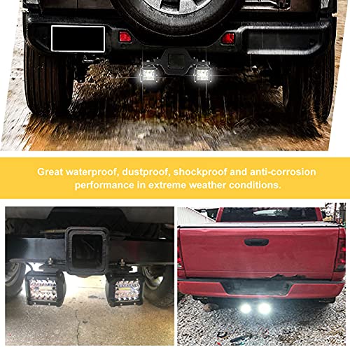 RYANSTAR RACING Tow Hitch LED Lights 2 PCS 4 Inch 60W Led Pods,2.5 Inch Tow Hitch Mounting Brackets Backup ​Reverse Lights Compatible with Pickup ATV SUV Truck Trailer Boat - Image 5