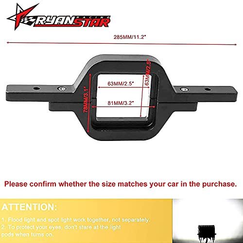RYANSTAR RACING Tow Hitch LED Lights 2 PCS 4 Inch 60W Led Pods,2.5 Inch Tow Hitch Mounting Brackets Backup ​Reverse Lights Compatible with Pickup ATV SUV Truck Trailer Boat - Image 2