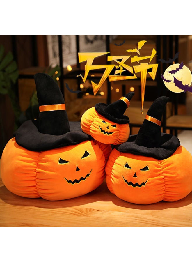 Funny Pumpkin Pillow Creative Hair Pad Festival Scene Props Doll Gift-Color:Black Hat Super Soft Devil Pumpkin-Height:20cm - Image 3