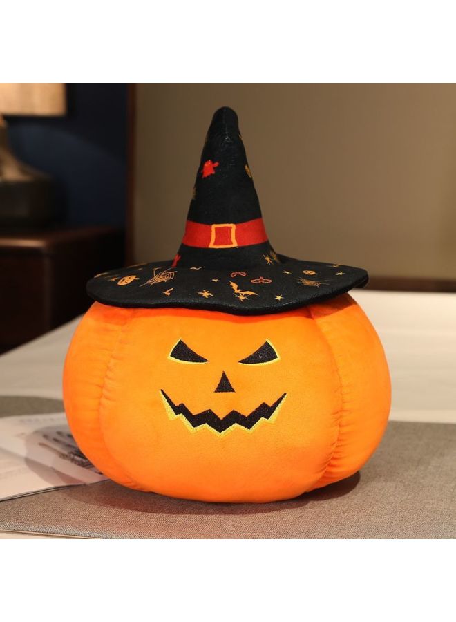 Funny Pumpkin Pillow Creative Hair Pad Festival Scene Props Doll Gift-Color:Black Hat Super Soft Devil Pumpkin-Height:20cm - Image 1