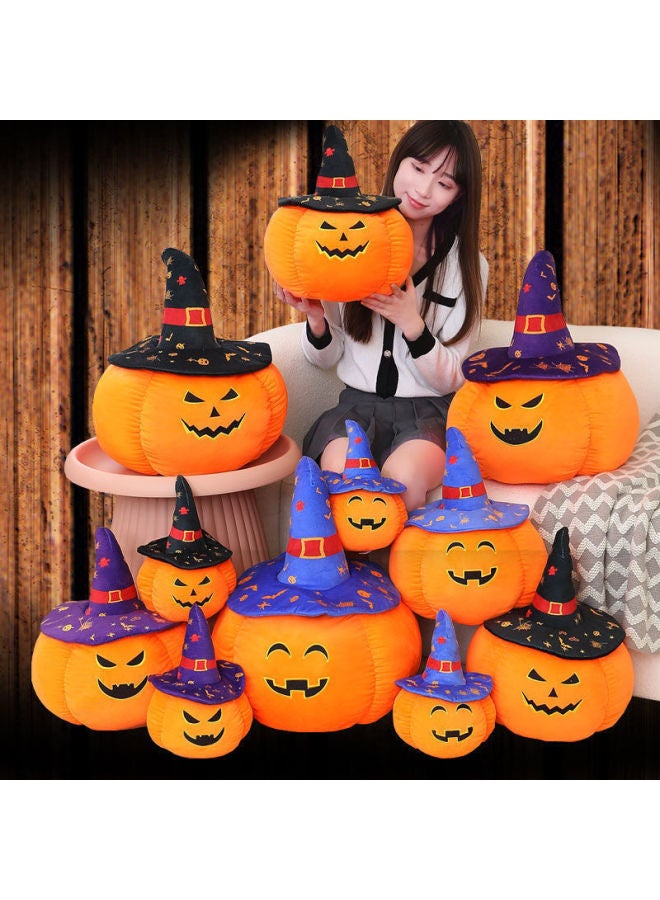 Funny Pumpkin Pillow Creative Hair Pad Festival Scene Props Doll Gift-Color:Black Hat Super Soft Devil Pumpkin-Height:20cm - Image 2
