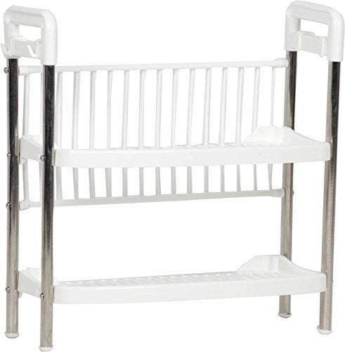 CONNECTWIDE CONNECTWIDE Stainless Steel 2 Tiers Kitchen Dish Drying Racks Multi-Storage, Multicolour  - Image 3