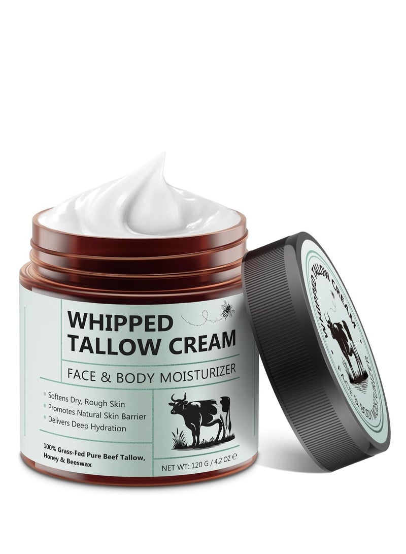 Beef Tallow Skin Care, Tallow Face Cream, Moisturize Your Skin, Provide Your Skin with Long-Lasting Moisturizing, Prevent Skin Aging, and Repair Skin, for All Skin Type - 4.2 oz - Image 1