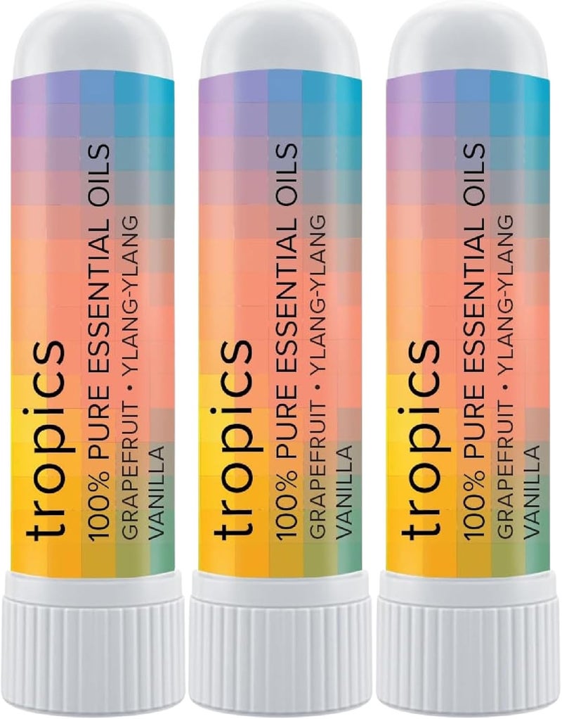 MOXE Tropics Nasal Stick Caribbean Escape  Tropical Scents  Grapefruit Ylang Ylang  Vanilla Oil  Summer Beach Relaxing Aromatherapy with 100 Pure Essential Oils Made in USA 3 Pack - Image 1