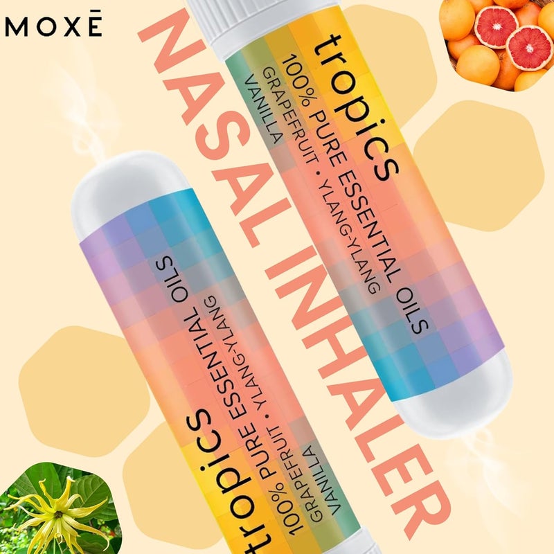 MOXE Tropics Nasal Stick Caribbean Escape  Tropical Scents  Grapefruit Ylang Ylang  Vanilla Oil  Summer Beach Relaxing Aromatherapy with 100 Pure Essential Oils Made in USA 3 Pack - Image 2