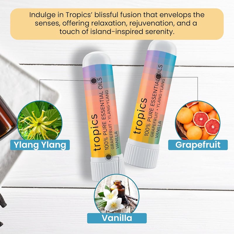 MOXE Tropics Nasal Stick Caribbean Escape  Tropical Scents  Grapefruit Ylang Ylang  Vanilla Oil  Summer Beach Relaxing Aromatherapy with 100 Pure Essential Oils Made in USA 3 Pack - Image 5