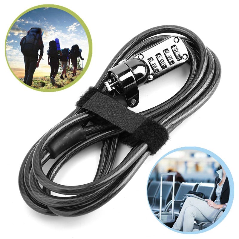 4 Digit Combination Computer Laptop Steel Wire Coded Lock Security Anti Theft Lock - Image 3