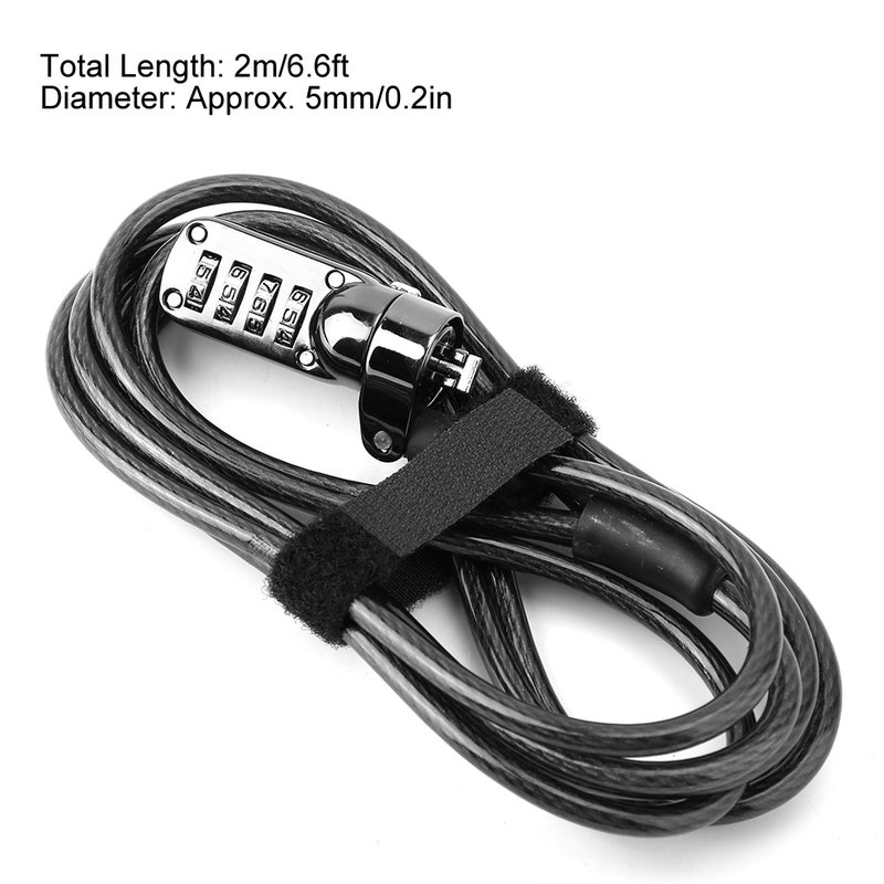 4 Digit Combination Computer Laptop Steel Wire Coded Lock Security Anti Theft Lock - Image 4