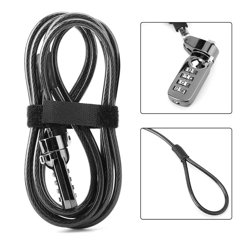 4 Digit Combination Computer Laptop Steel Wire Coded Lock Security Anti Theft Lock - Image 1