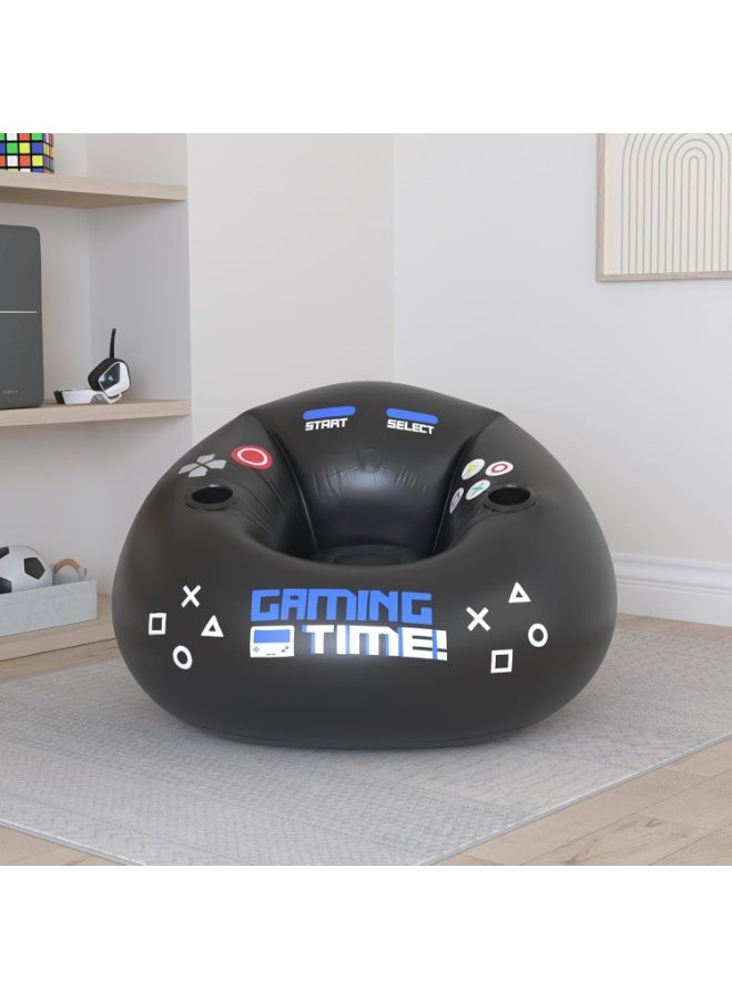 WALALLA Foldable Portable Inflatable Bean Bag Sofa, Inflatable Bean Bag Chairs, Beanless Bag, Inflatable Lounge Chair, Lazy Sofa, Lazy Chair, Air Gaming Chair with Cup Holders and Side Pocket - Image 5