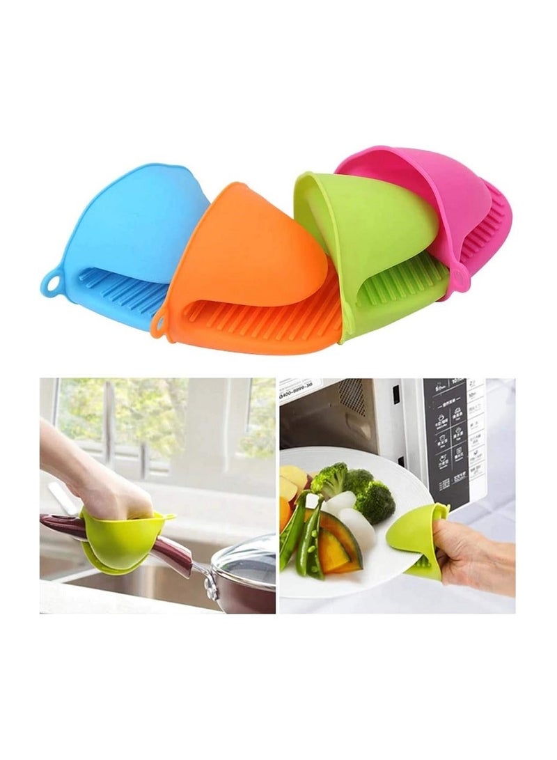 Microwave Oven Gloves for Kitchen Silicone Gloves - Waterproof BBQ Fingerless Gloves - 2 Pieces Random Color  - Image 4