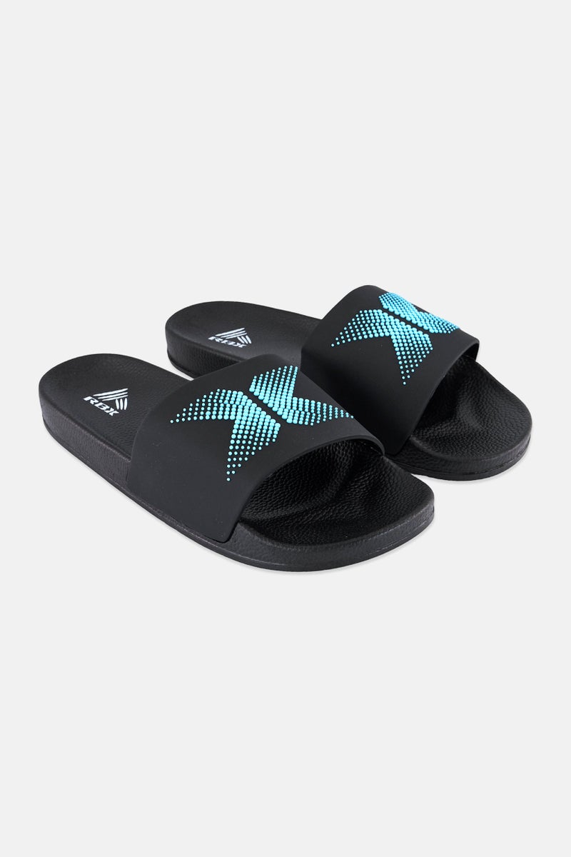 RBX Men Brand Logo Slip On Slides, Black  - Image 1