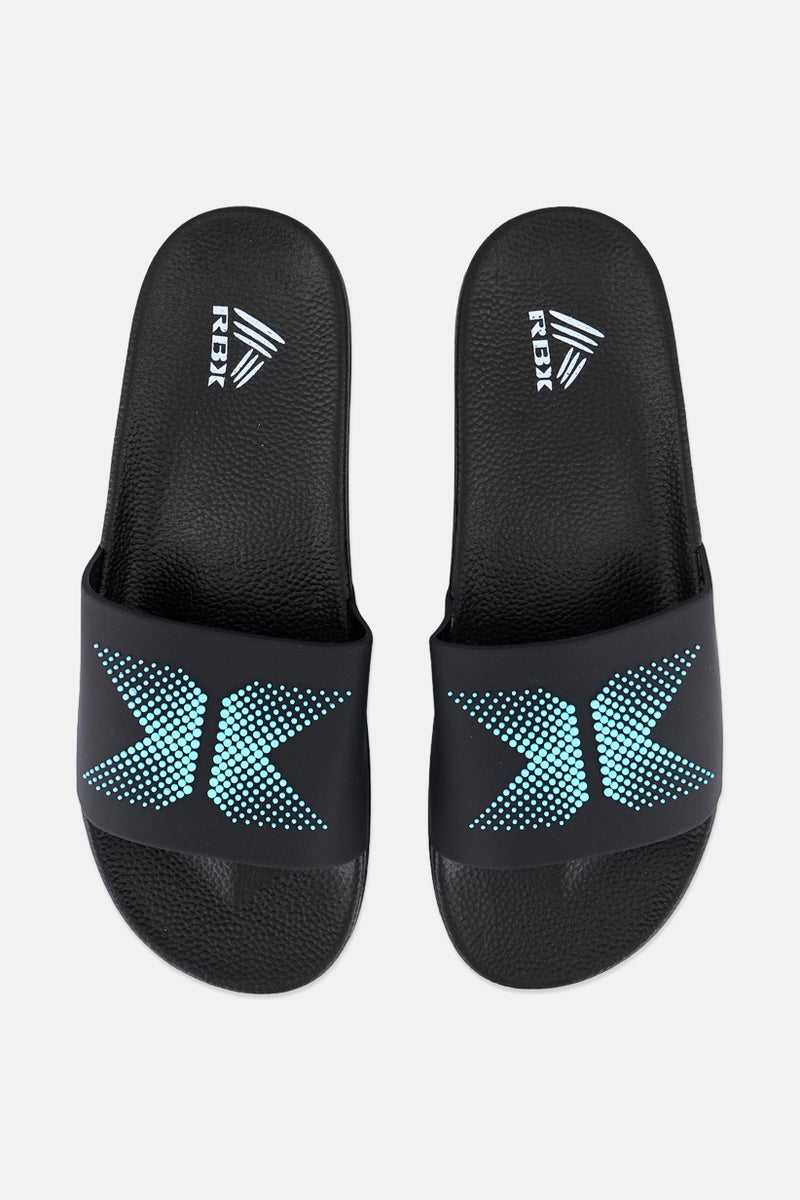 RBX Men Brand Logo Slip On Slides, Black  - Image 2