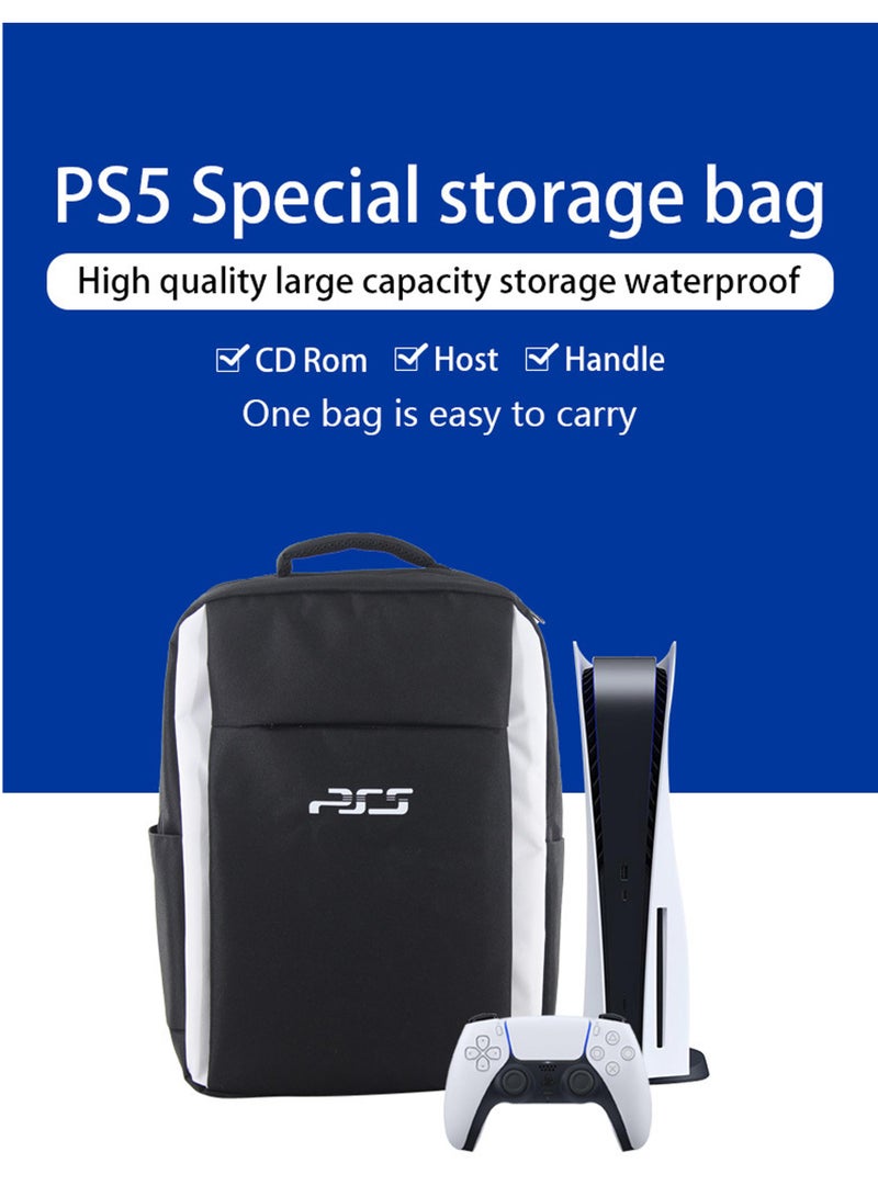 Full Protection PS5 Game Console Backpack, Large Capacity PS5 Carrying Case, Durable Nylon Console Case for PlayStation 5/PS 4/Xbox And Accessories Storage, Suitable for Travel Suitcase, PS5 Adjustable Bag with Strap (Black) - Image 1