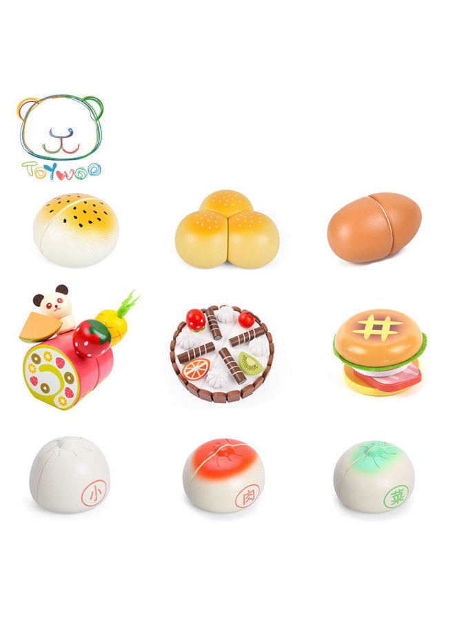 Yiwang Wooden Home Snacks Cut To See Toy Simulation Kitchen Toy Magnet Single Sale Cut To Play-Color:Hot Dog - Image 2