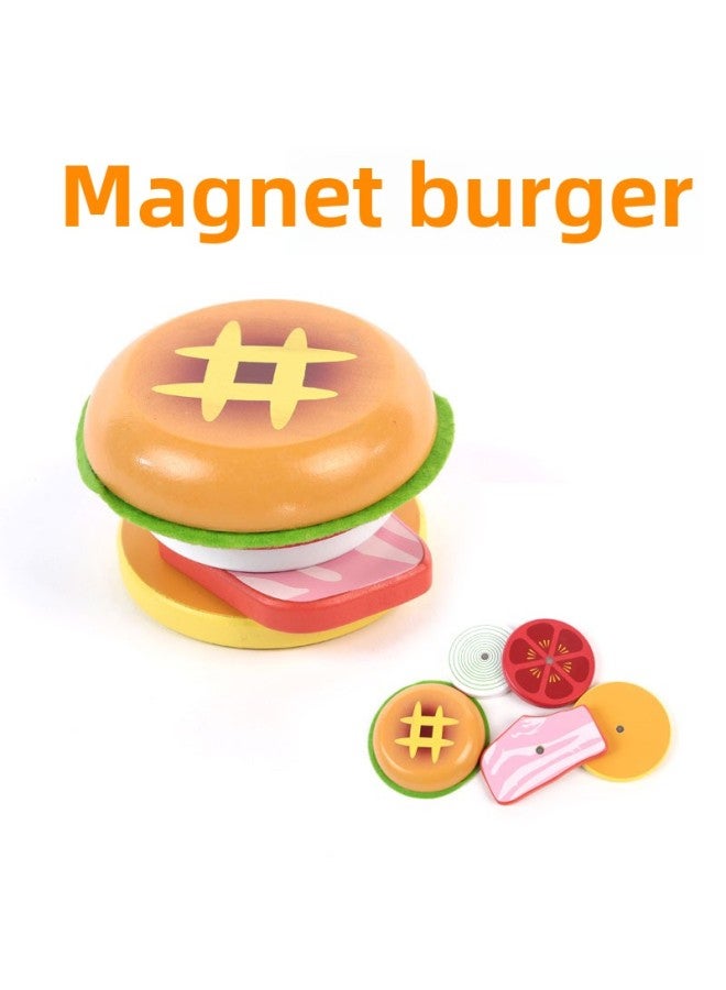 Yiwang Wooden Home Snacks Cut To See Toy Simulation Kitchen Toy Magnet Single Sale Cut To Play-Color:Hot Dog - Image 5