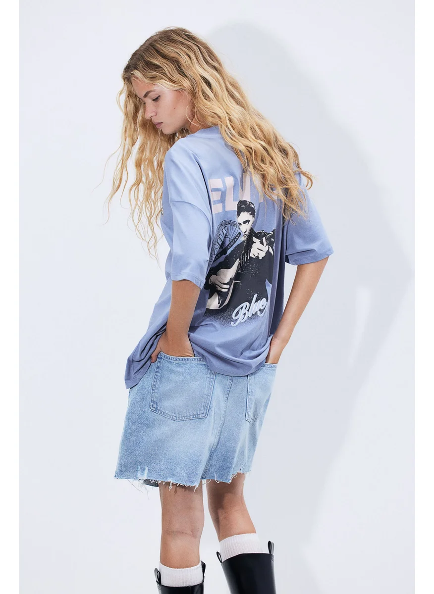 اتش اند ام Oversized Printed T-Shirt