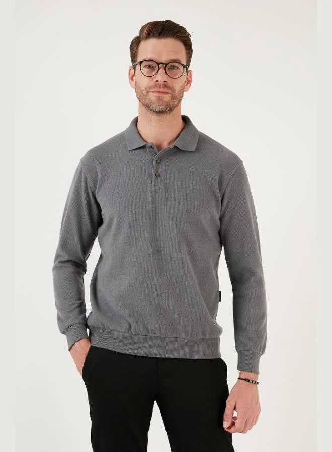 Buratti  Buratti Cotton Blend Regular Fit Polo Collar Sweater Men's POLO COLLAR SWEATER 456223 for Men | Best Price UAE