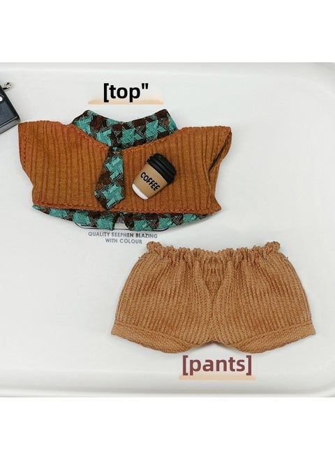 Labu Baby Coat Generation II Labubu Baby Coat 17cm Blind Box Labu Standing Posture Clothes Suit Many Points-Specifications:It's Just That Baby Clothes Don't Have Dolls-Color:Raw Coconut Latte