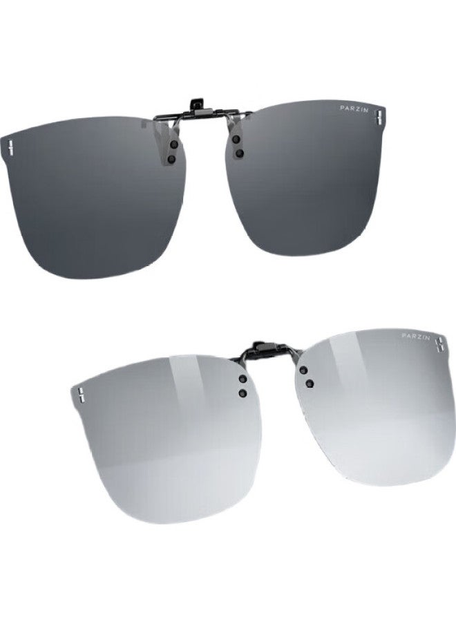 PARZIN (Parzin) Polarized Clip-On Sunglasses For Nearsightedness, Unisex Flip-Style Convenient Driving Sunglasses Clip 12105 - Image 2