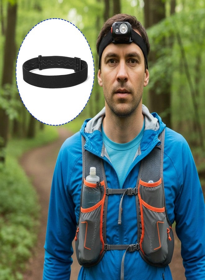 Elegaperma 2pcs Headlamp Strap Replacement, Elastic Headlamp Band Replacement, Anti-Slip Headlamps Retention Strap, Adjustable Comfortable, Fits Most Headlamps, Black. - Image 4