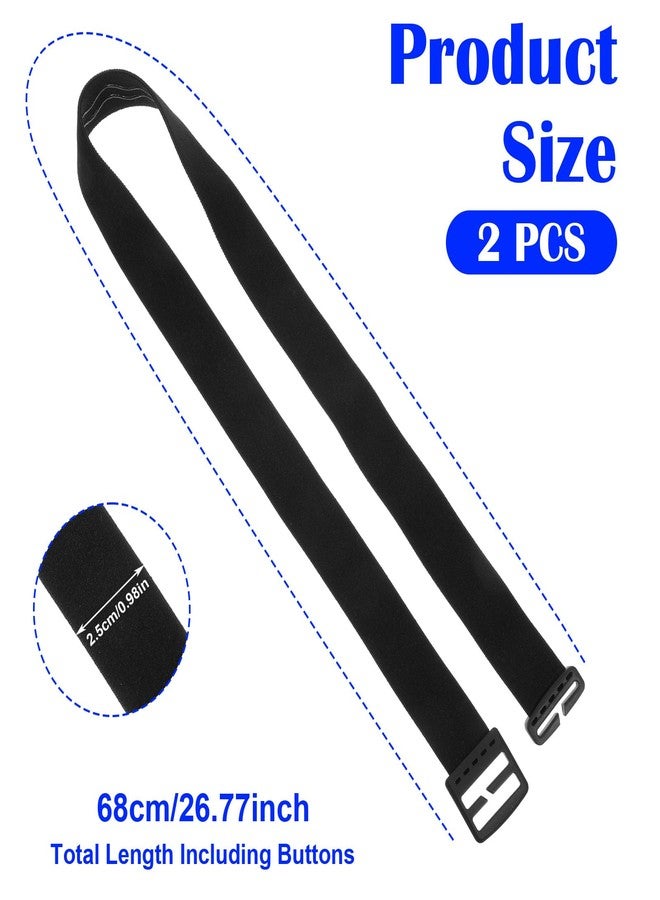 Elegaperma 2pcs Headlamp Strap Replacement, Elastic Headlamp Band Replacement, Anti-Slip Headlamps Retention Strap, Adjustable Comfortable, Fits Most Headlamps, Black. - Image 3