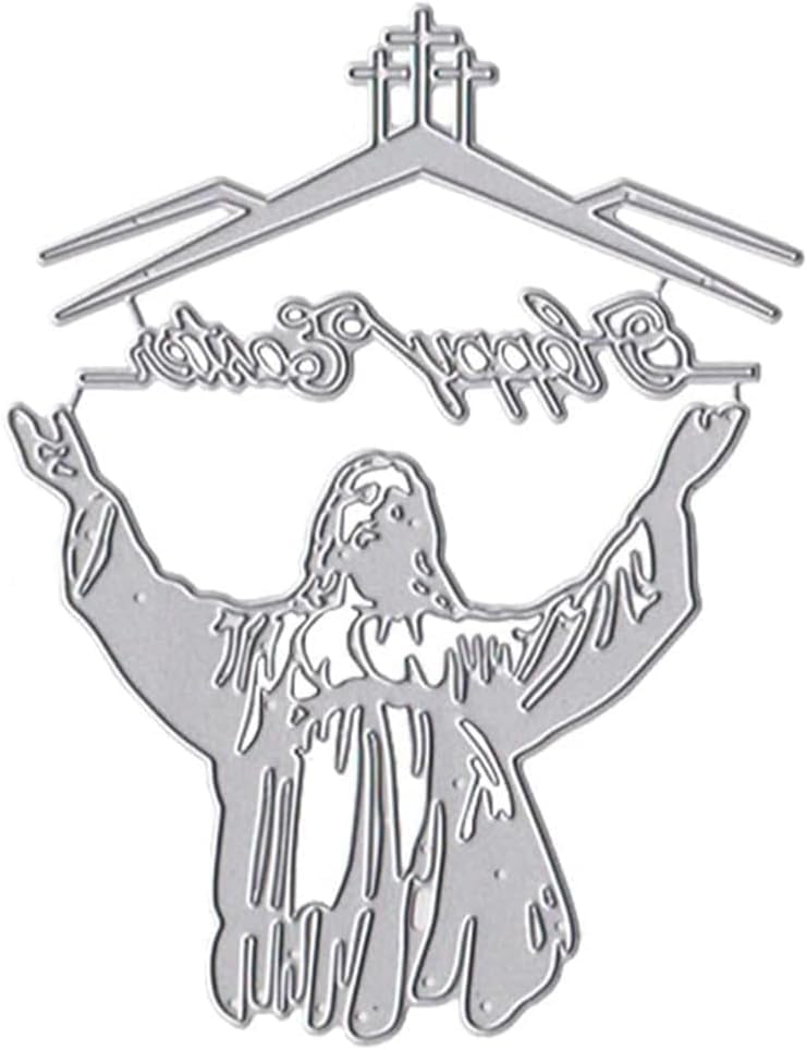 Jowxsx Easter Die Cut for Card Making Pray Ornament Metal Cutting Dies Congratulations Die Cuts Embossing Stencils Template for DIY ScrapBooking Decor Wedding Birthday Blessing Card - Image 1
