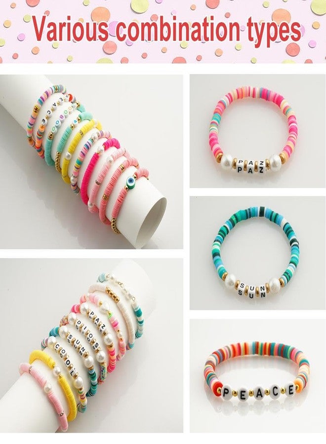vah 2000 Pcs-6800 Pcs Clay Beads for Bracelets Making 6mm Spacer Beads for Jewelry Making Earring Bracelets Necklace Earring Accessories DIY Handmade Craft (24 Color) - Image 3
