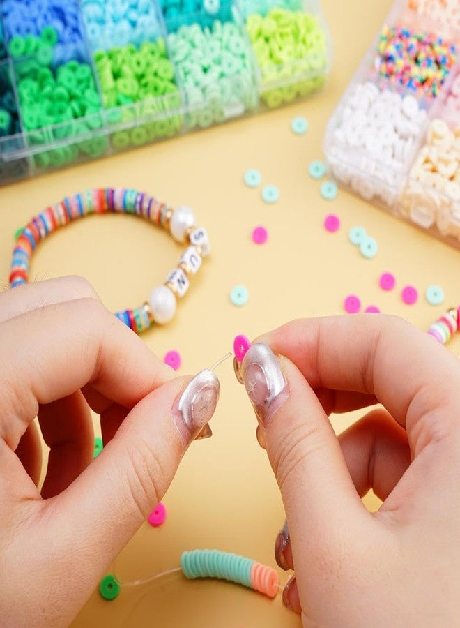 vah 2000 Pcs-6800 Pcs Clay Beads for Bracelets Making 6mm Spacer Beads for Jewelry Making Earring Bracelets Necklace Earring Accessories DIY Handmade Craft (24 Color) - Image 4