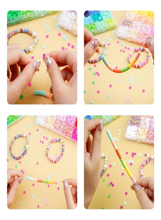 vah 2000 Pcs-6800 Pcs Clay Beads for Bracelets Making 6mm Spacer Beads for Jewelry Making Earring Bracelets Necklace Earring Accessories DIY Handmade Craft (24 Color) - Image 2