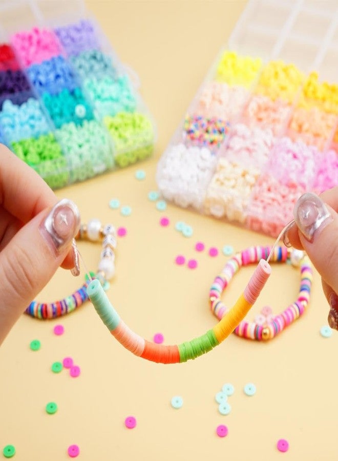 vah 2000 Pcs-6800 Pcs Clay Beads for Bracelets Making 6mm Spacer Beads for Jewelry Making Earring Bracelets Necklace Earring Accessories DIY Handmade Craft (24 Color) - Image 5