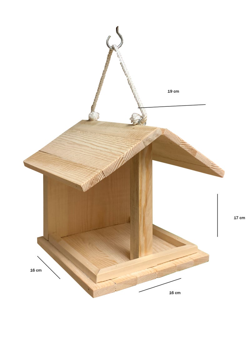 Generic - Hanging Wooden Bird Feeder - Image 1
