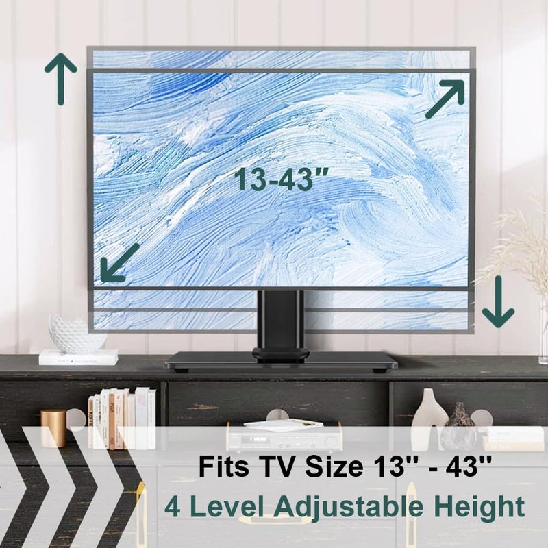 BFTOU Universal TV Stand for 13"â€“43" TVs Swivel 4 Level Height Adjustable Table Top TV Mount Stand Holds up to 77lbs - Image 4