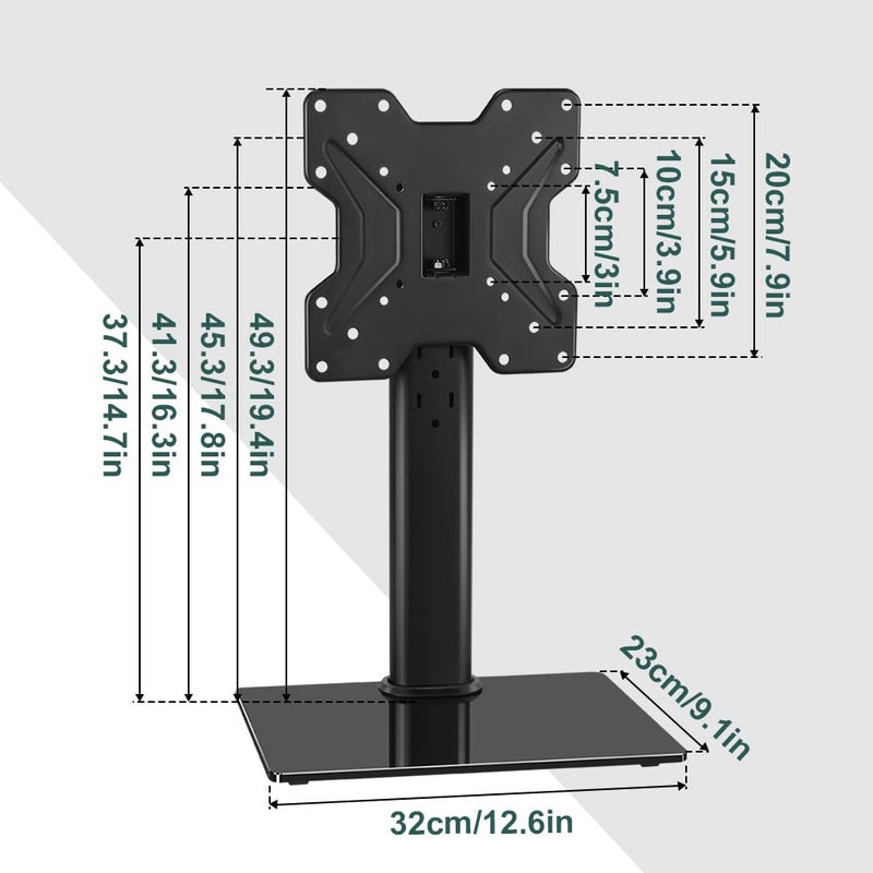 BFTOU Universal TV Stand for 13"â€“43" TVs Swivel 4 Level Height Adjustable Table Top TV Mount Stand Holds up to 77lbs - Image 3