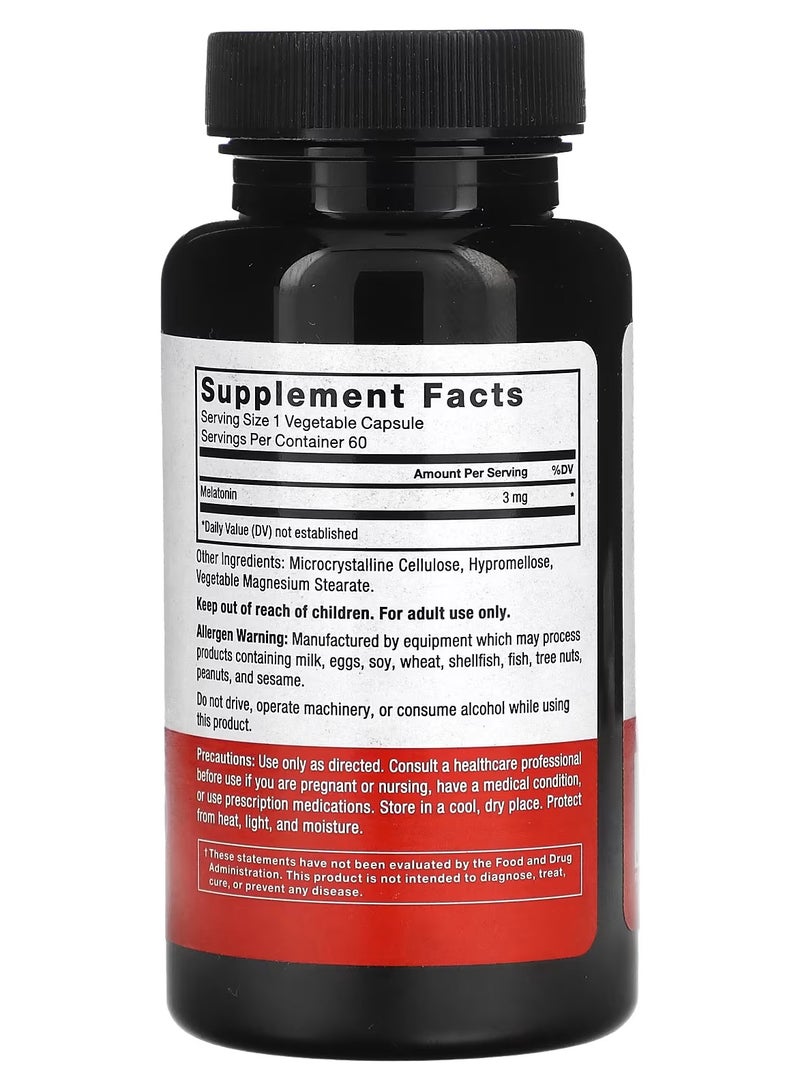 Force Factor Melatonin , 3 mg, 60 Vegetable Capsules - Image 2