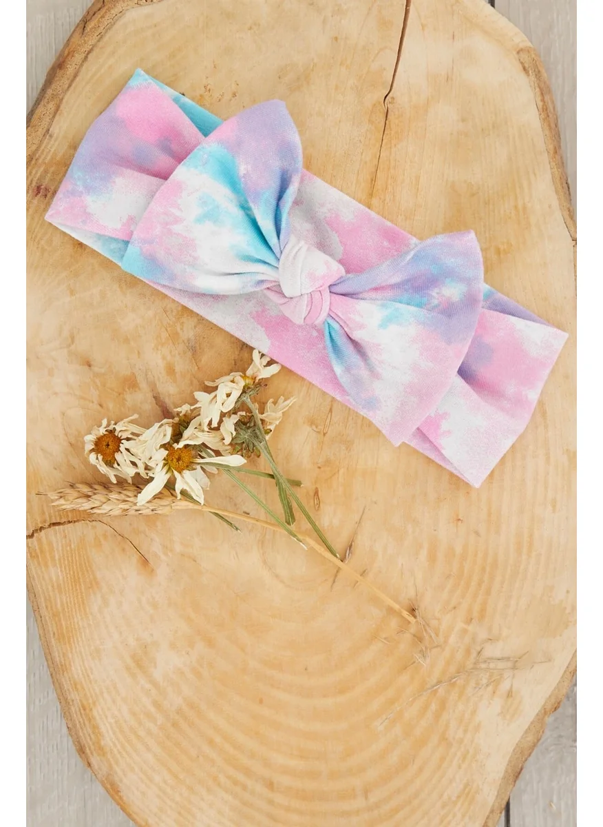 Babygiz Batik Aqua Handmade Soft Bow Tied Natural Cotton Combed Cotton Baby Kids Girls Bandana Rainbow Series