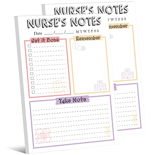 Fainne 2 Pack Nurse Notepad 5.9 x 8.7 Inch Nurse To Do List Note Pad Daily Planner Notepad Stationary Must Haves for Appreciation Gifts Supplies - Image 1