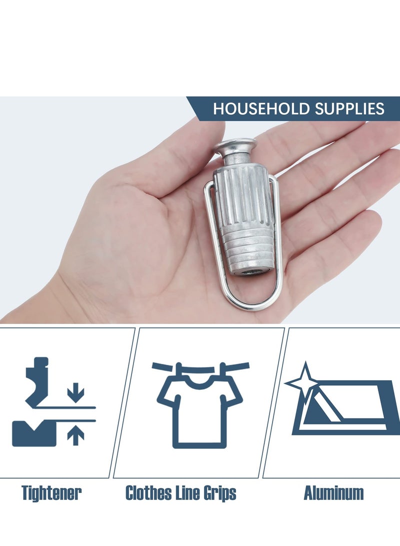 SYOSI 2 قطع مشد خط الملابس معدني خط ضيق أدوات ألومنيوم للبكرات وخطوط الملابس الثابتة مستلزمات غسيل منزلية - Image 3