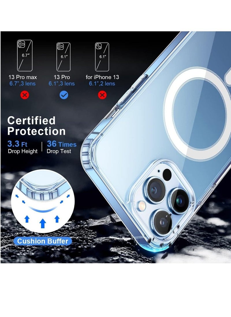 Raxoom Magnetic iPhone 13 Pro Max 6.7 Inch Case Clear TPU Transparent with Shock Absorption Proof Anti Scratch Resistant Bumper Protective Crystal Cover - Image 2