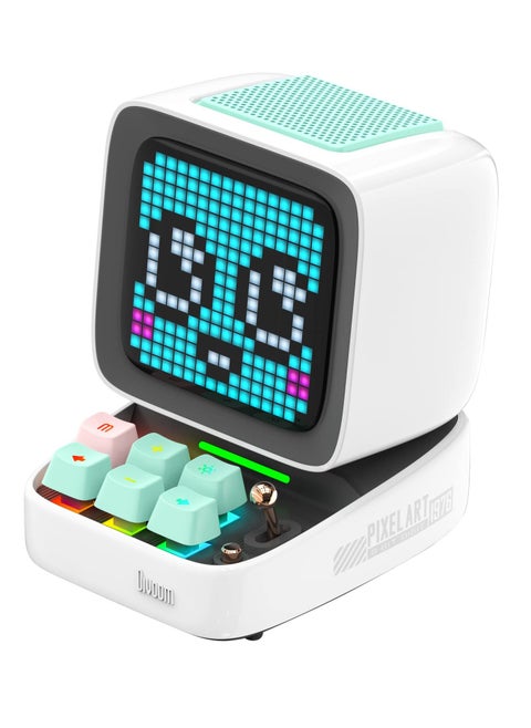 Ditoo Pixel Art Portable Bluetooth Speaker With App Controlled 16x16 Led Front Panel White