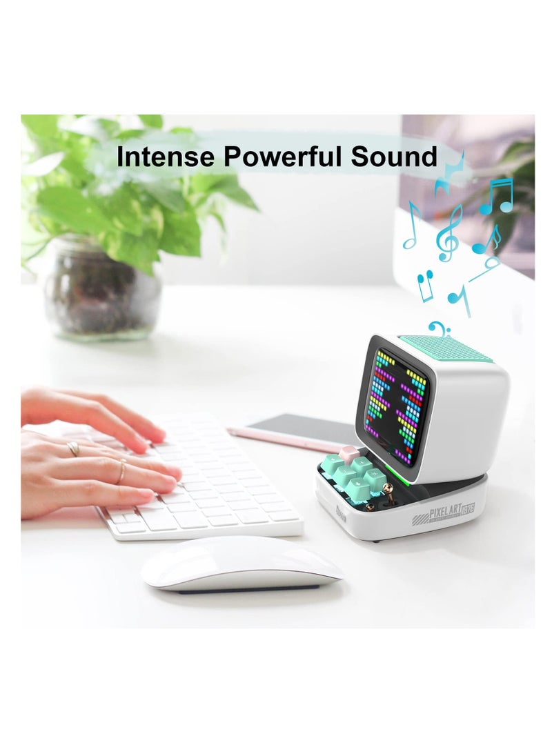 Divoom Ditoo Pixel Art Portable Bluetooth Speaker With App Controlled 16x16 Led Front Panel White  - Image 2