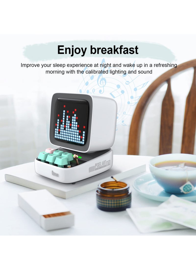 Divoom Ditoo Pixel Art Portable Bluetooth Speaker With App Controlled 16x16 Led Front Panel White  - Image 4