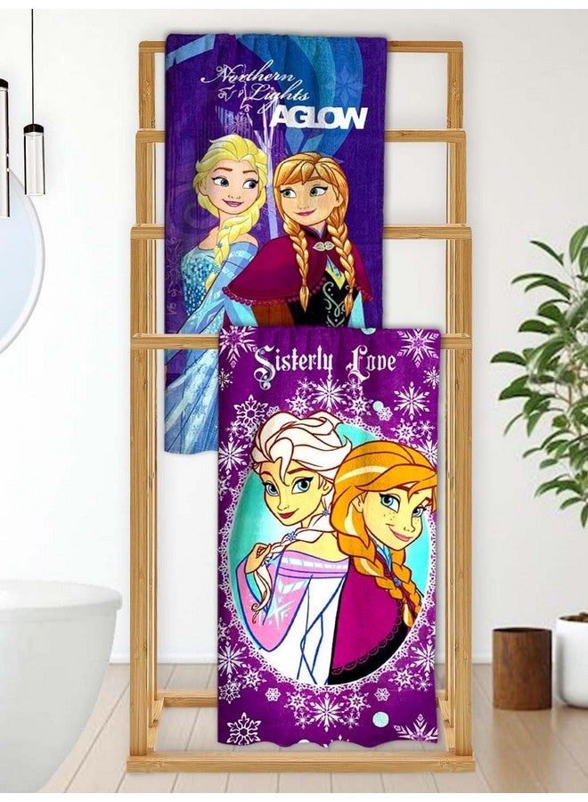 Athom Trendz Athom Living Disney Frozen Sisterly Love Elsa & Anna Kids Bath Towel 60x120 cm Pack of 2 - Image 1