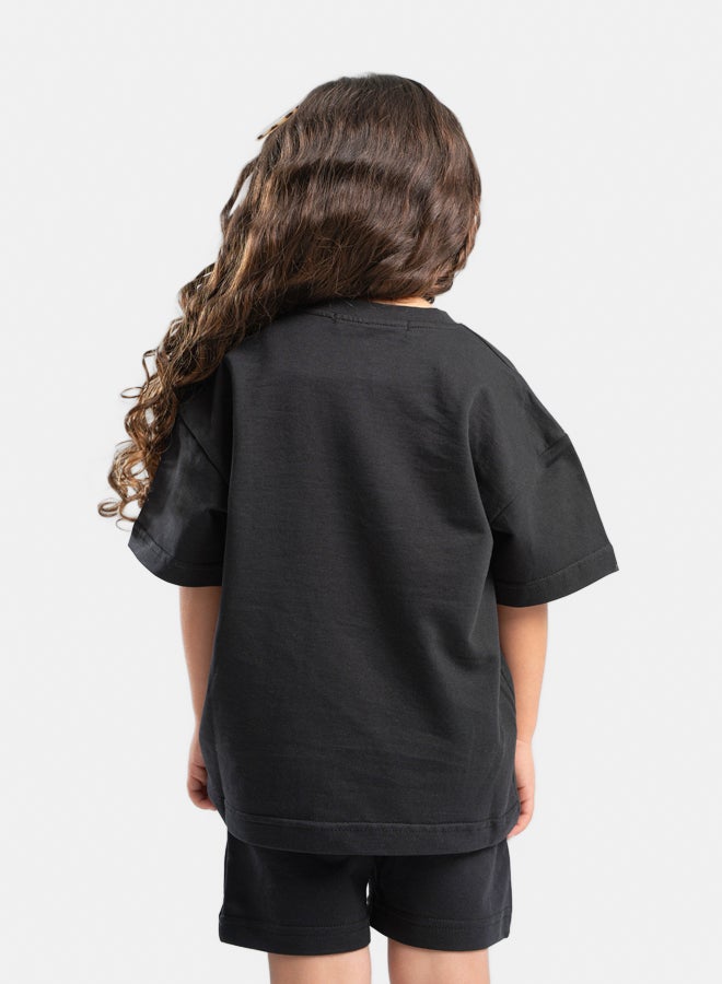 Organdy BLACK LITTLE ONES SUMMER MELTON BOX-TEE - Image 5